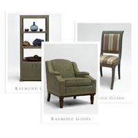 Product sales sheets for the Raymond Goins custom furniture collection.
