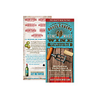 Rack card for Bootleggers Homemade Wine.